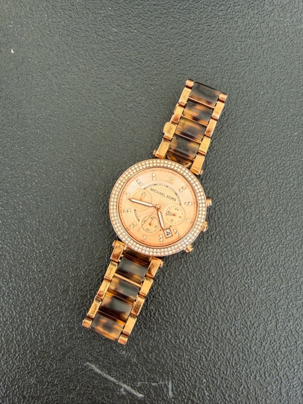 Michael Kors Rose Gold Watch with Tortoiseshell Links